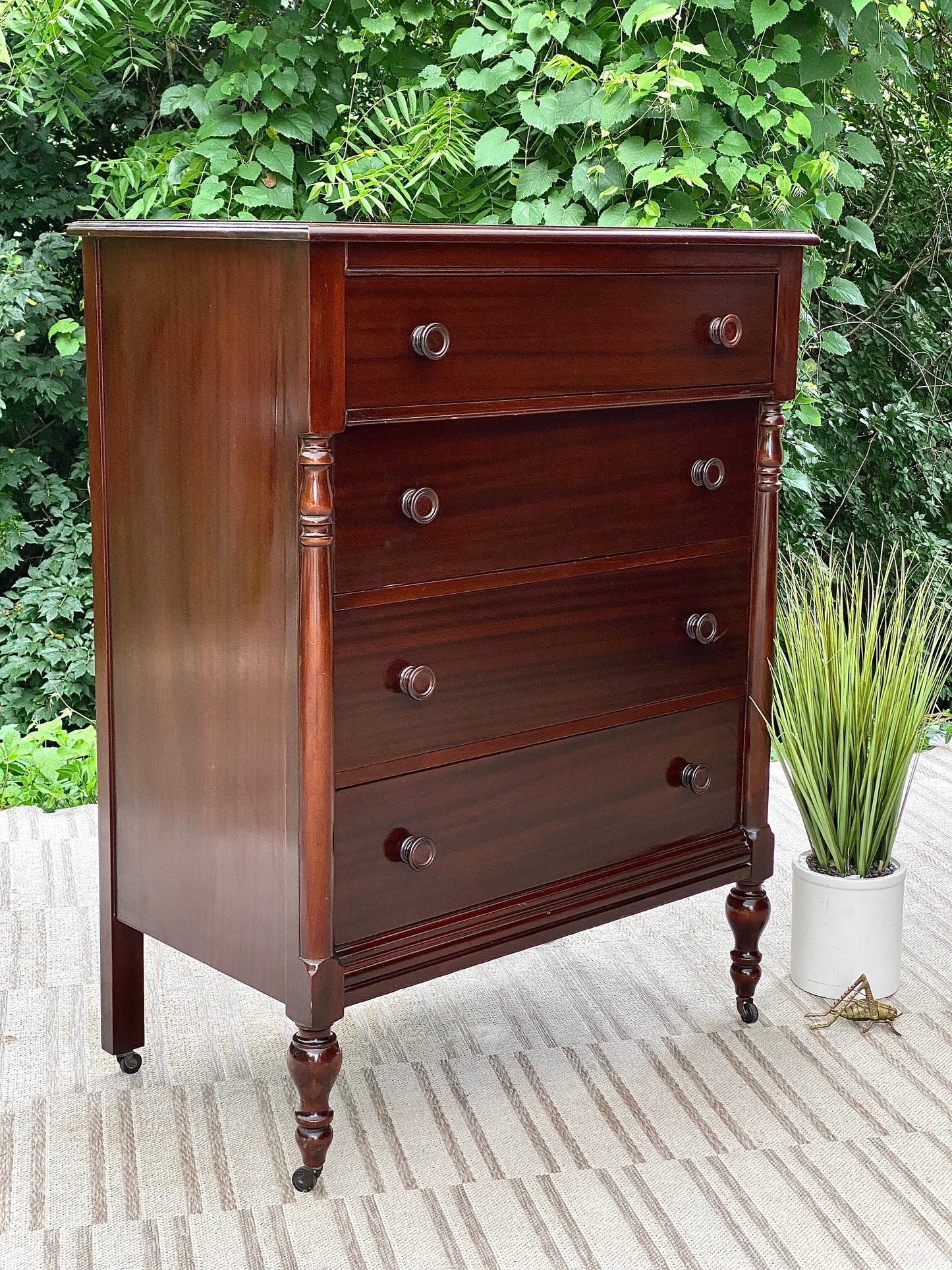 Vintage Wooden 4 Drawer Holland Dresser