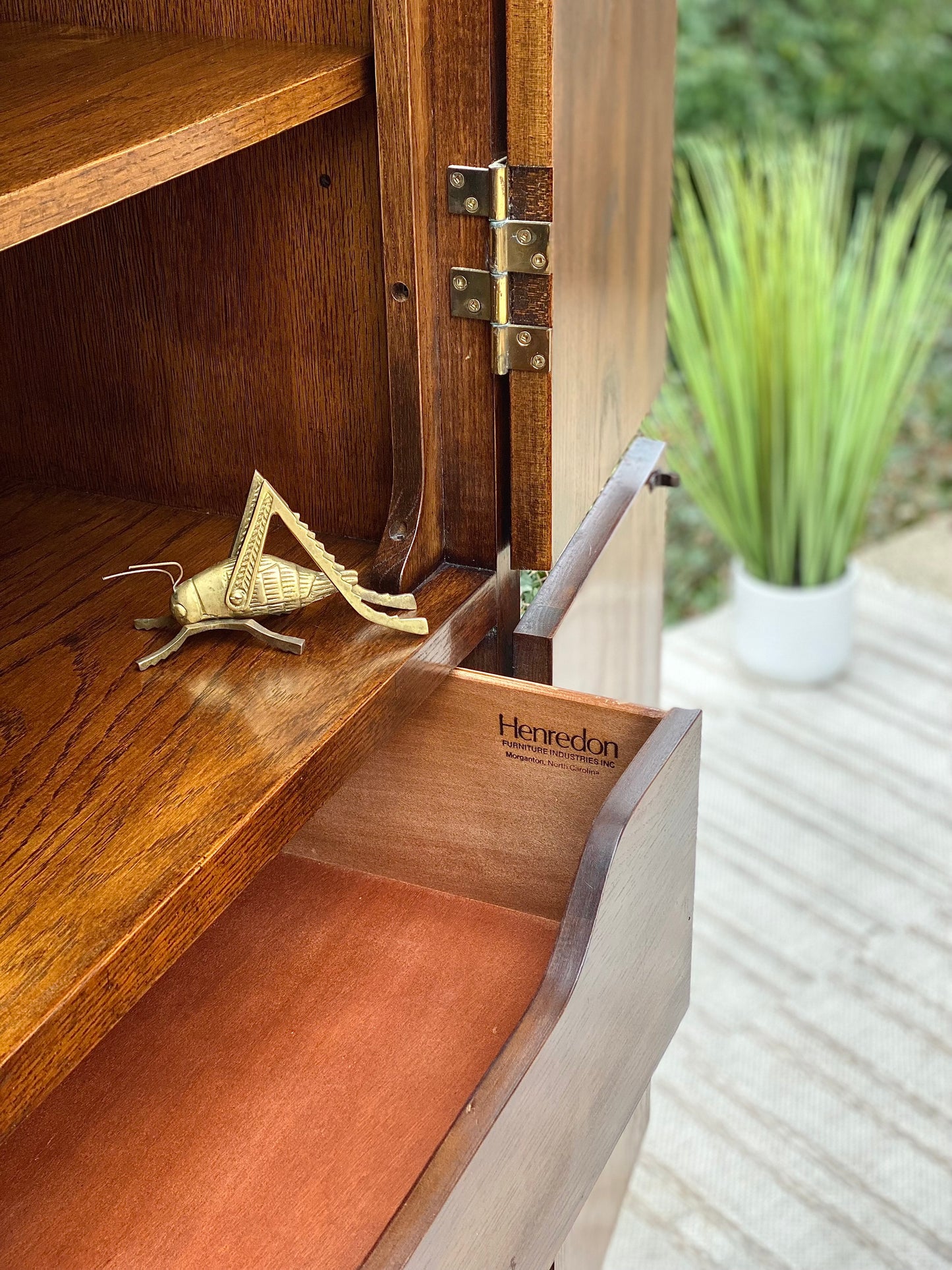 Vintage Henredon Tall Armoire Cabinet