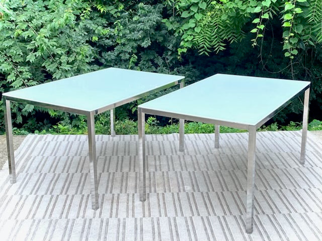 Glass & Chrome Dining Tables - 2 Available