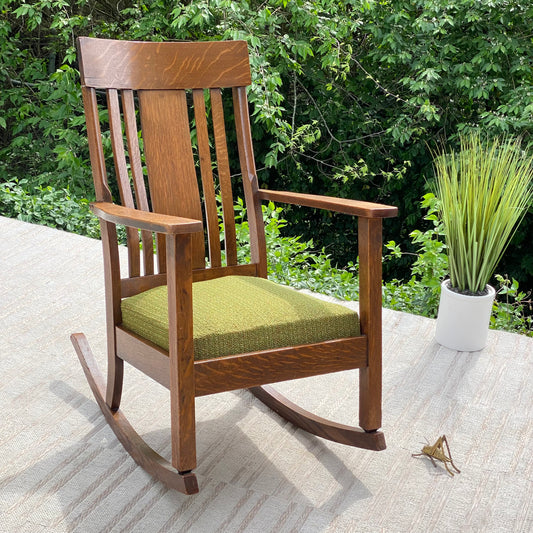 Vintage Arts & Crafts Oak Rocking Chair