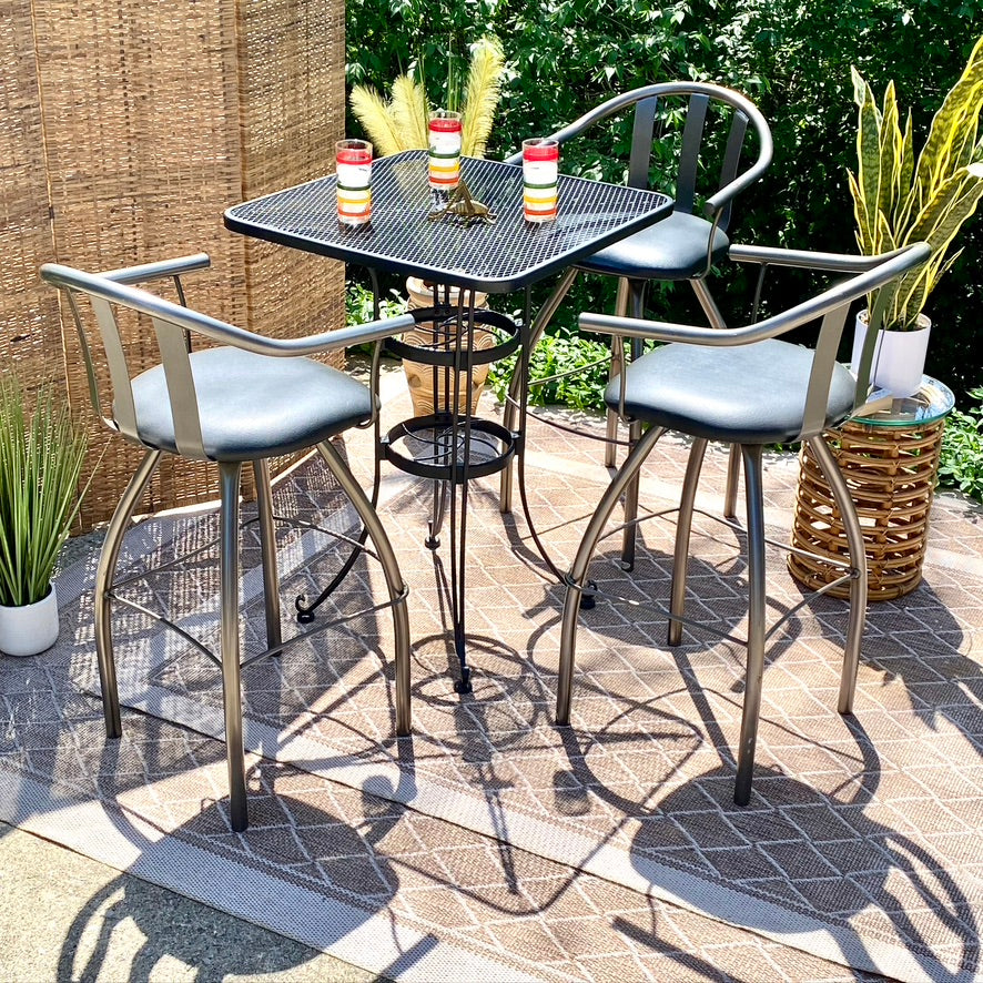 Modern 3 Piece Metal Bar Stool Set