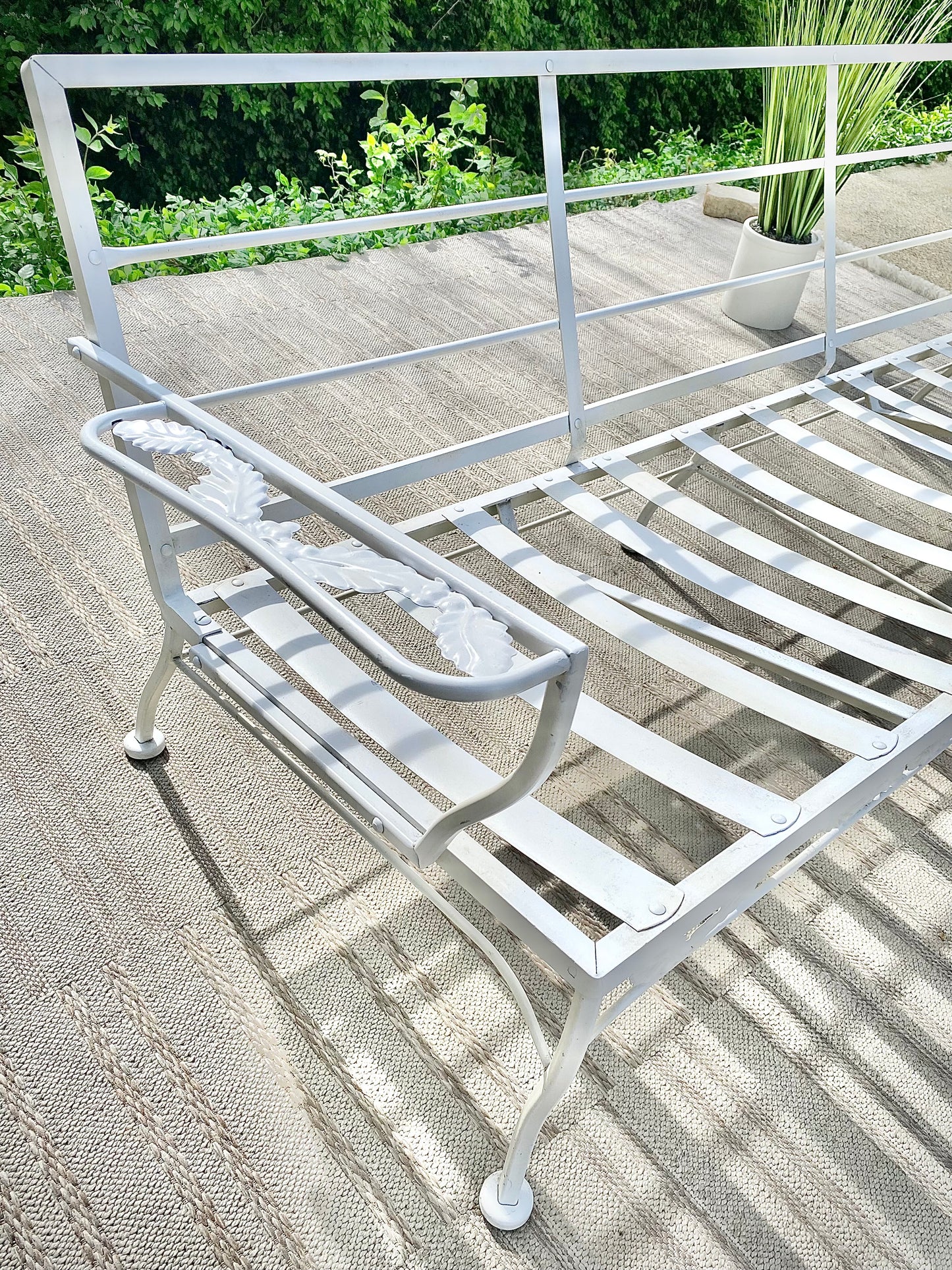 Vintage White Metal Bunting Co Patio Sofa