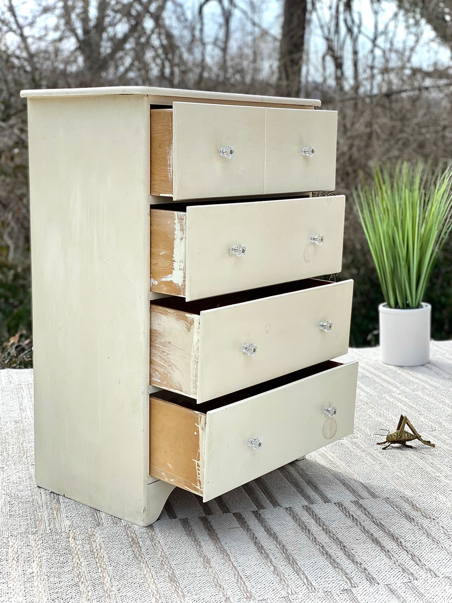 Small Vintage Painted Pine Accent Dresser