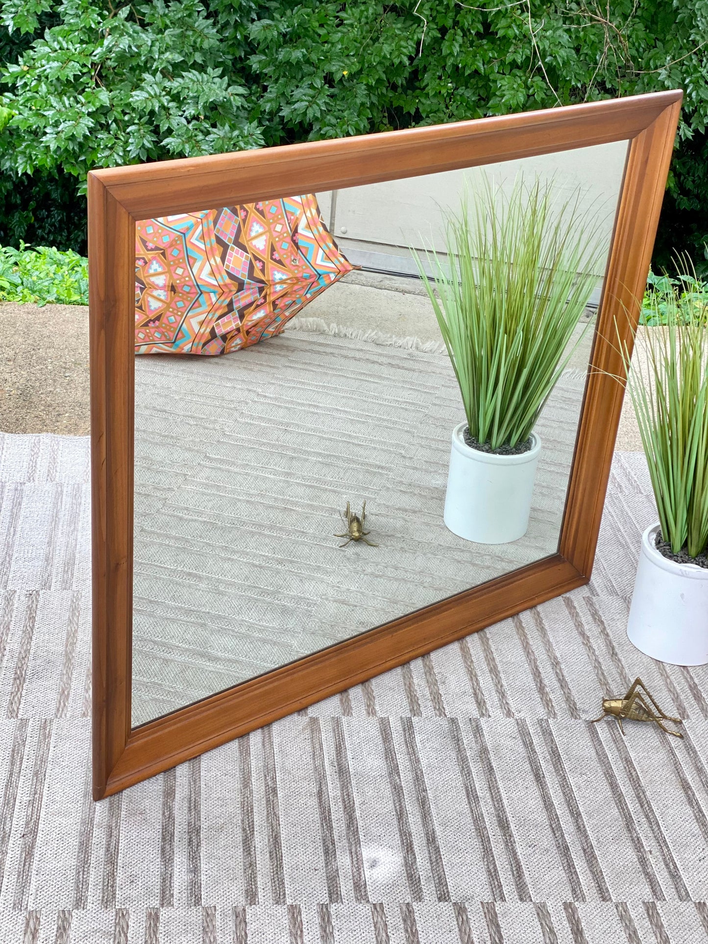 Large Wooden Rectangular Mirror