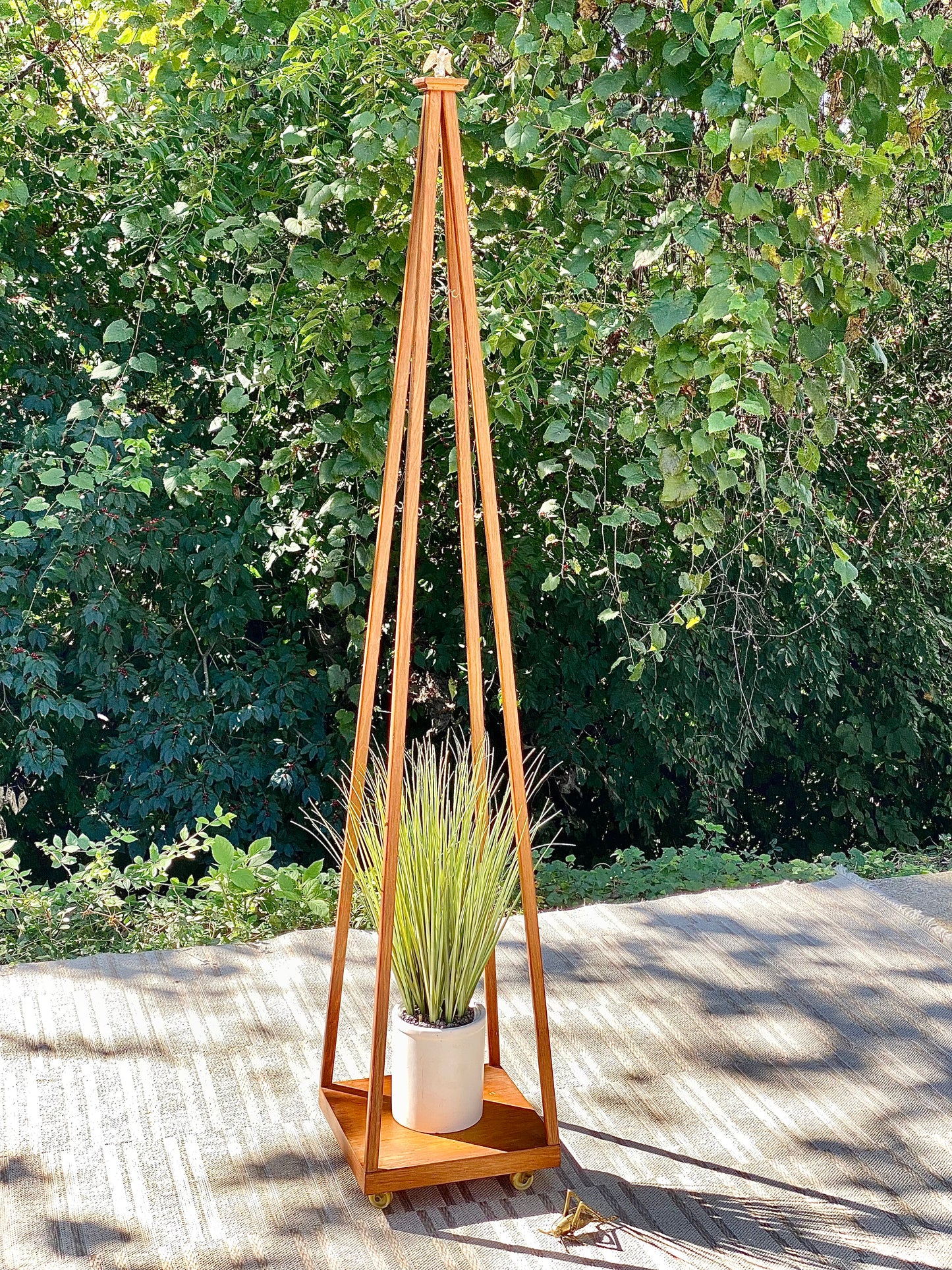 Vintage Wooden Pyramid Tower Plant Stand