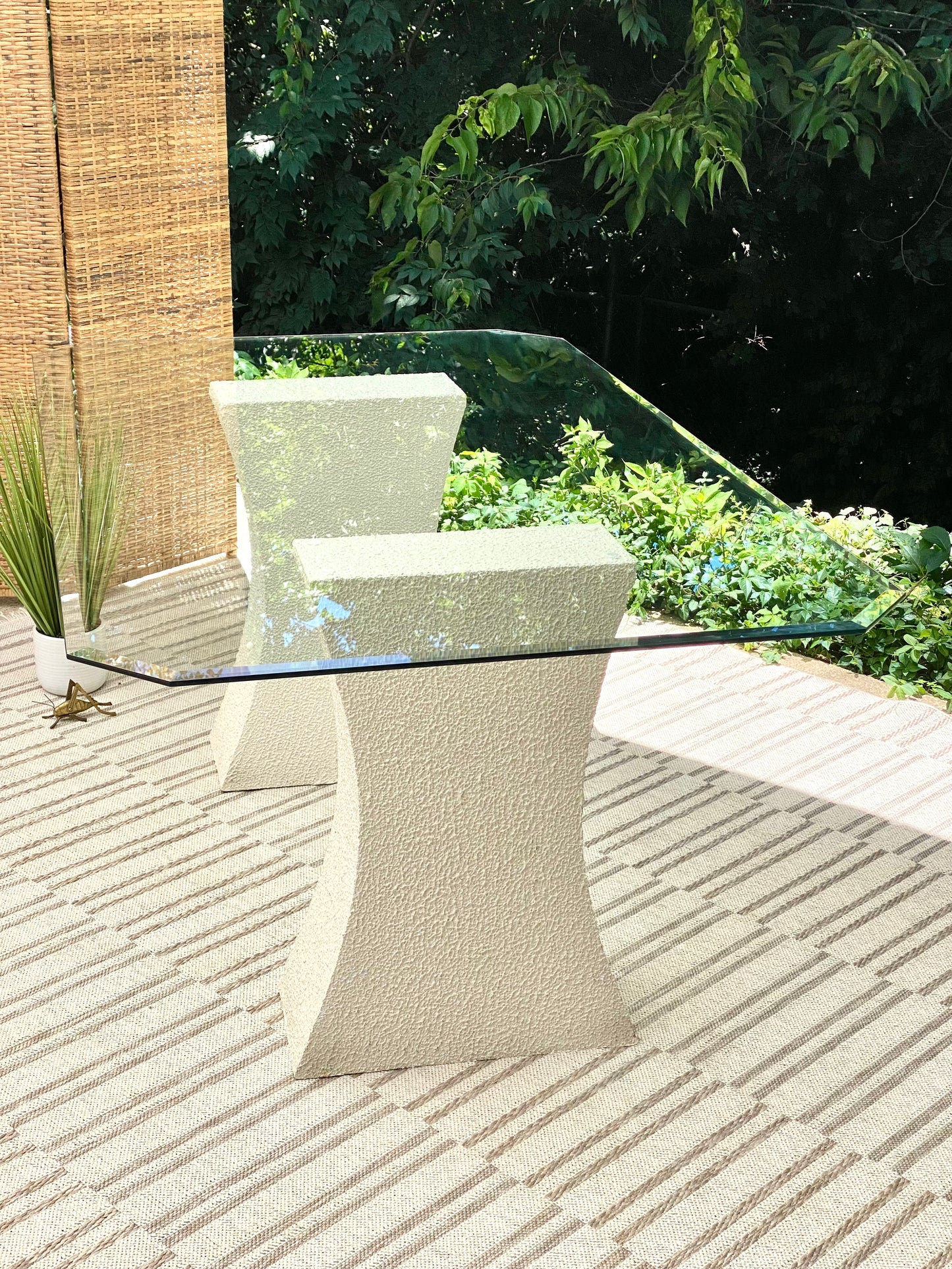 Retro Glass Pedestal Table