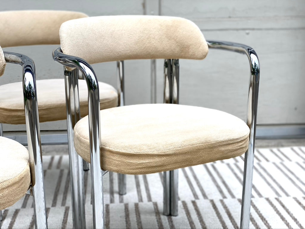 Retro Chrome Tubular Set of 4 Chairs