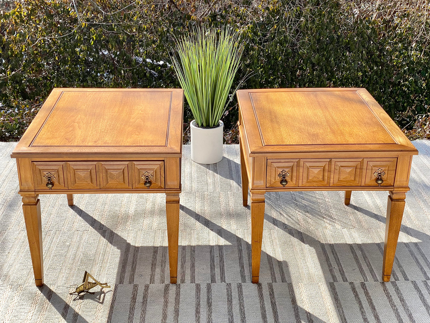 Vintage Pair of Wooden Side Tables