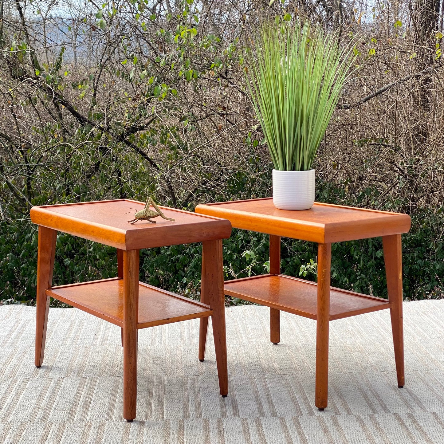 Vintage MCM Pine Side Tables