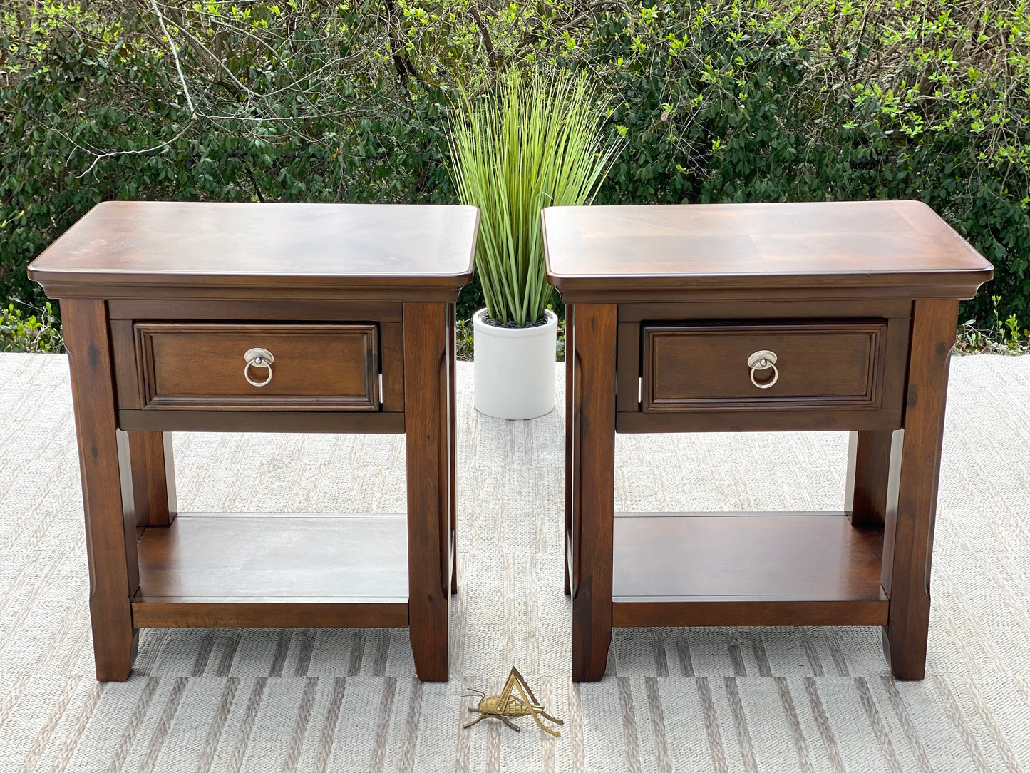 Pair of Contemporary Wooden Side Tables