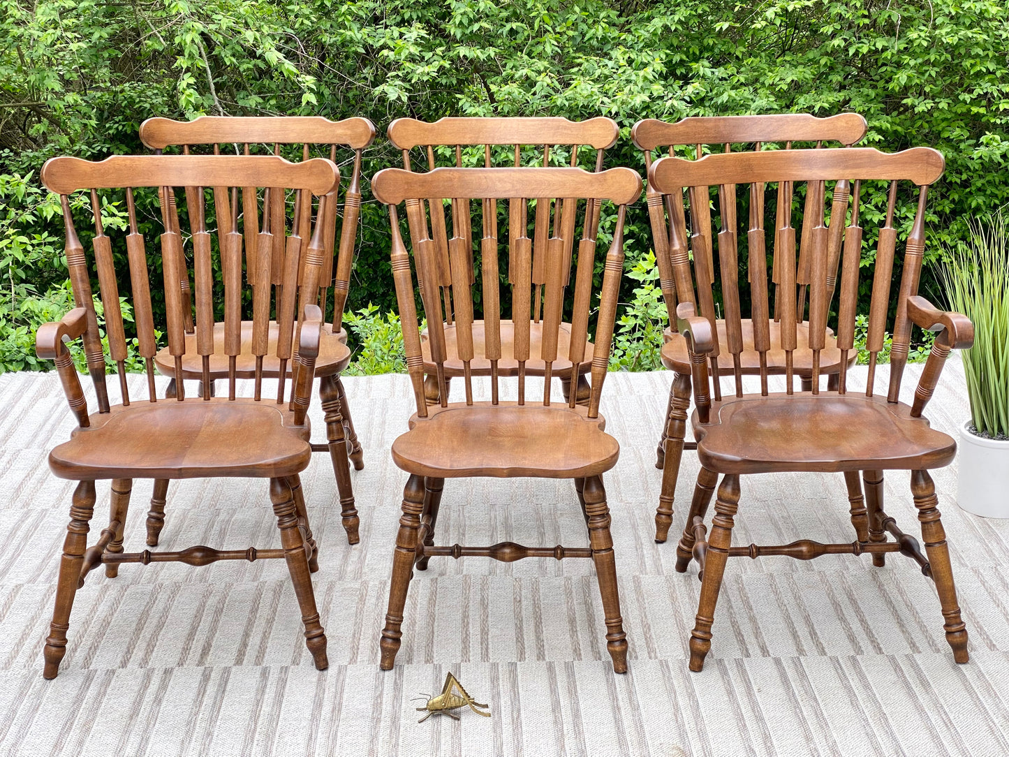 Set of 6 Temple Stuart Wooden Chairs