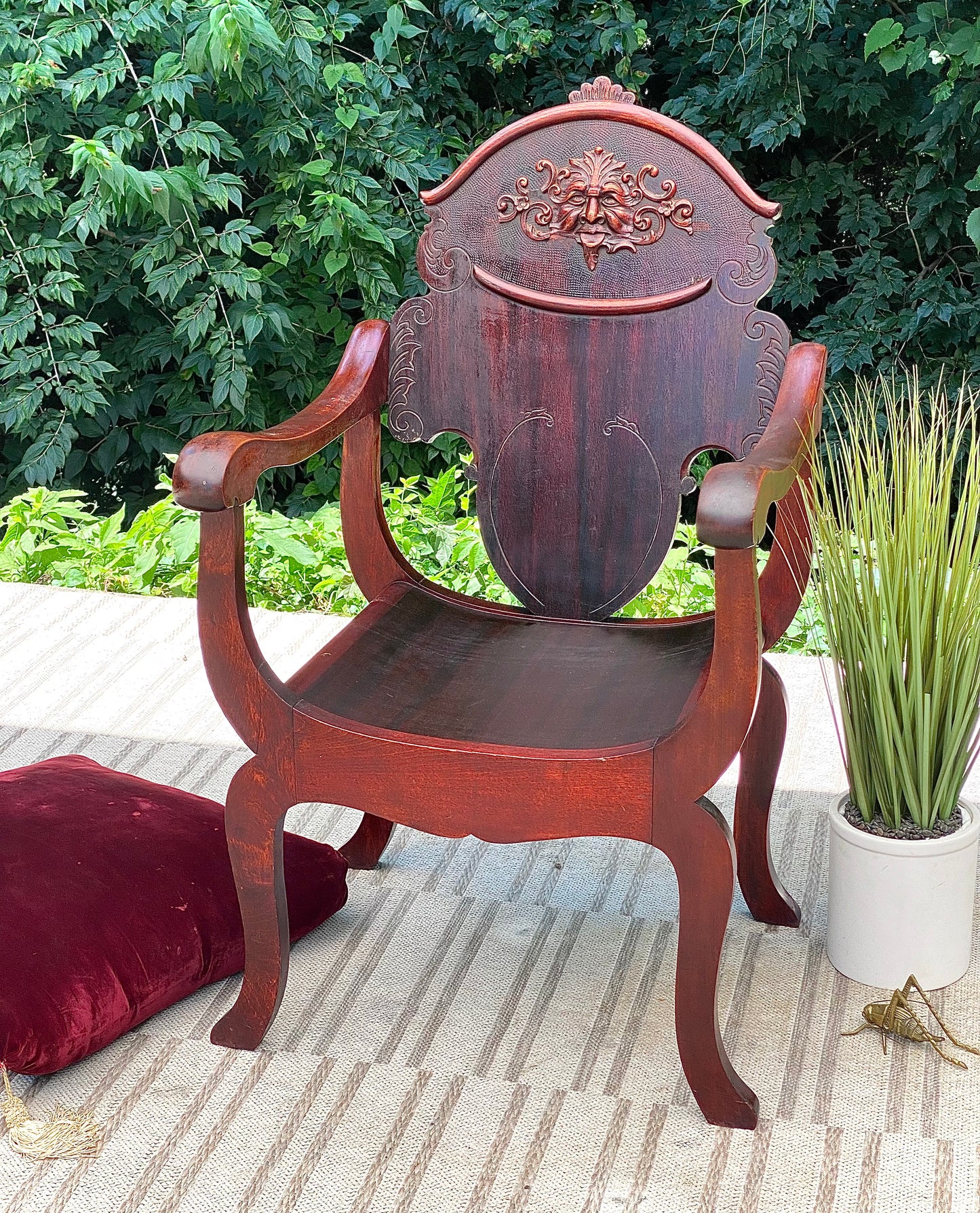 Vintage August Hausske North Wind Chicago Carved Bacchus Chair