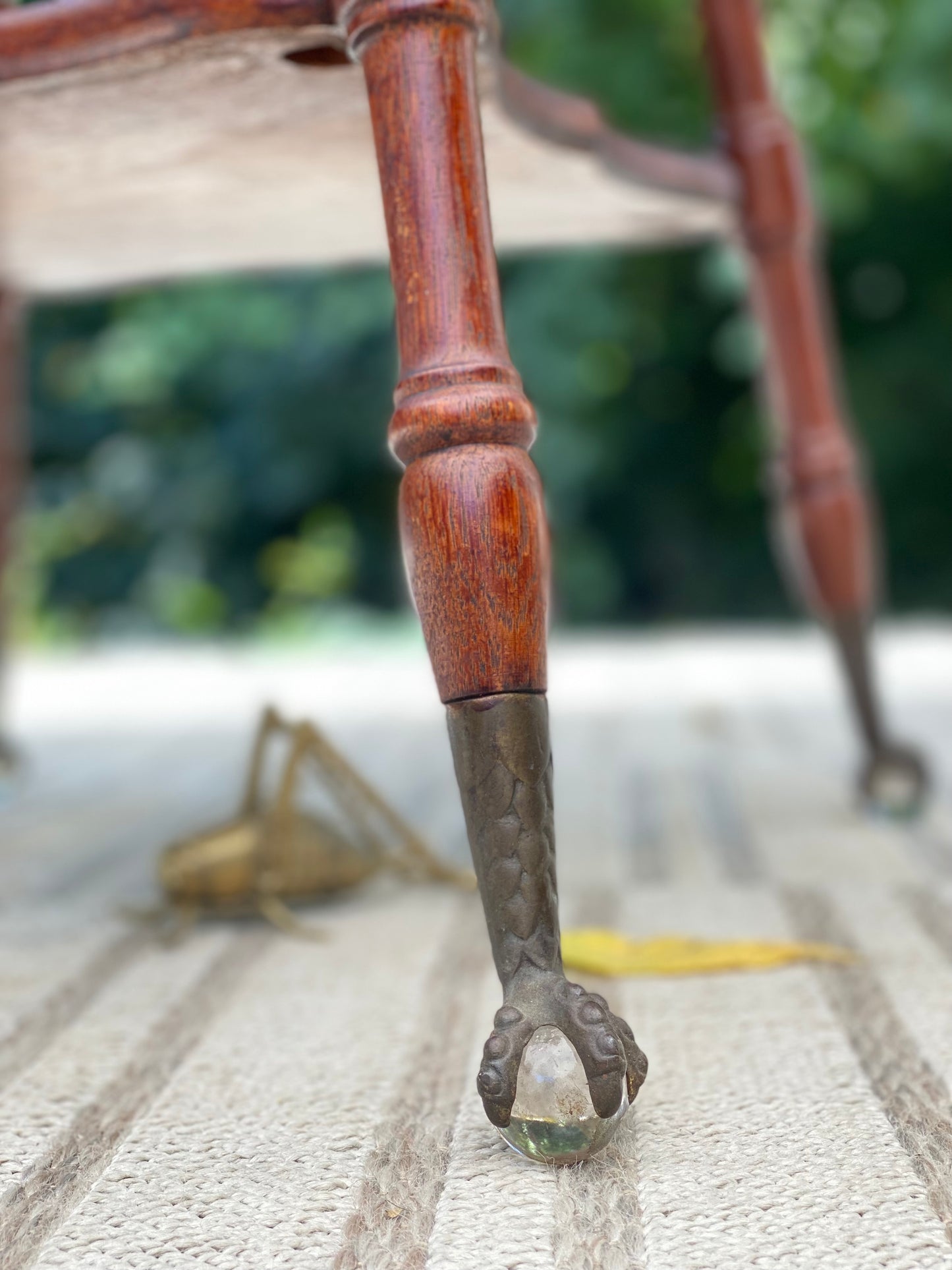 Vintage Wooden Claw Foot Plant Stand