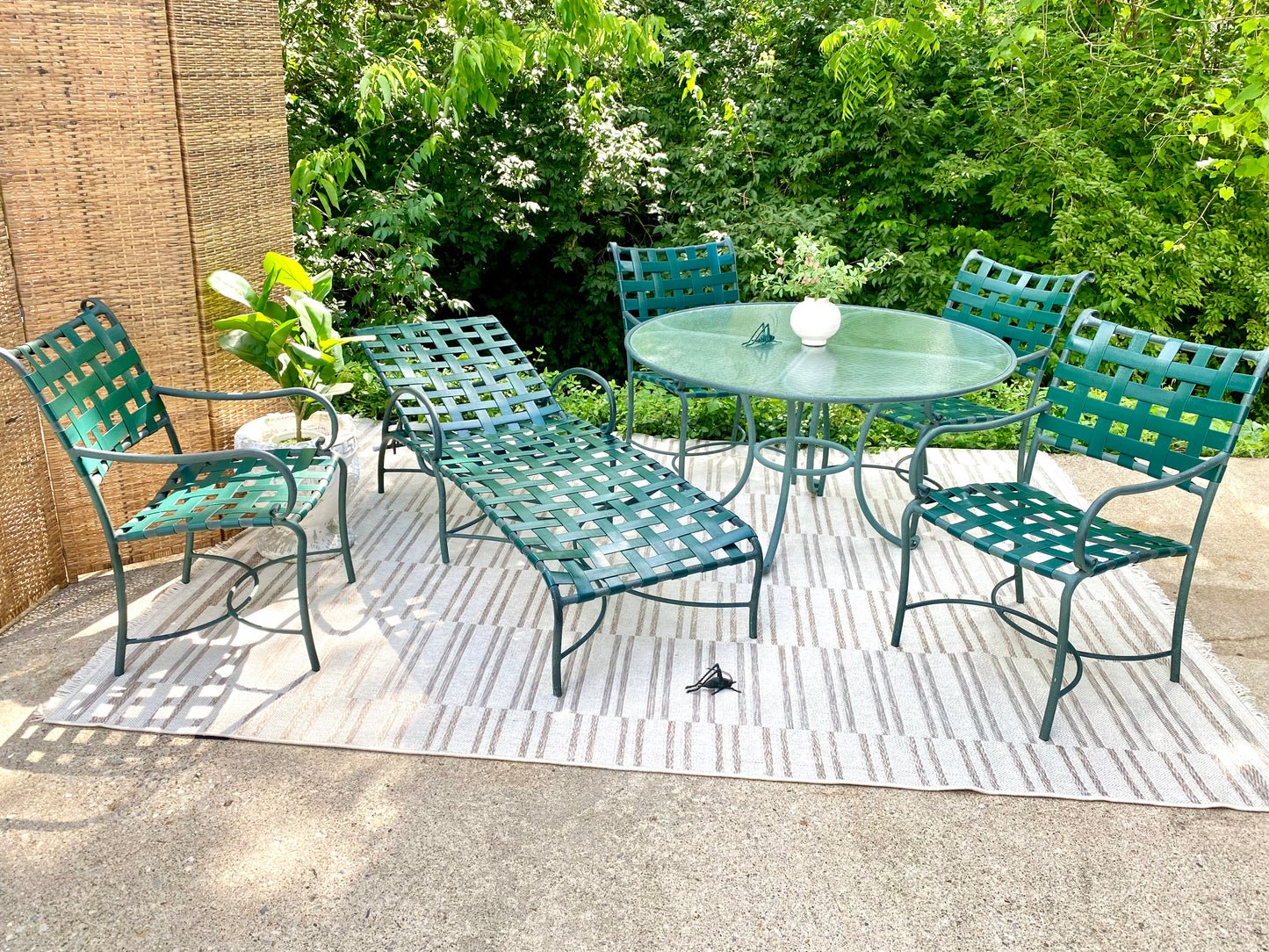 Vintage Green Outdoor Patio Brown Jordan 6 Piece Set