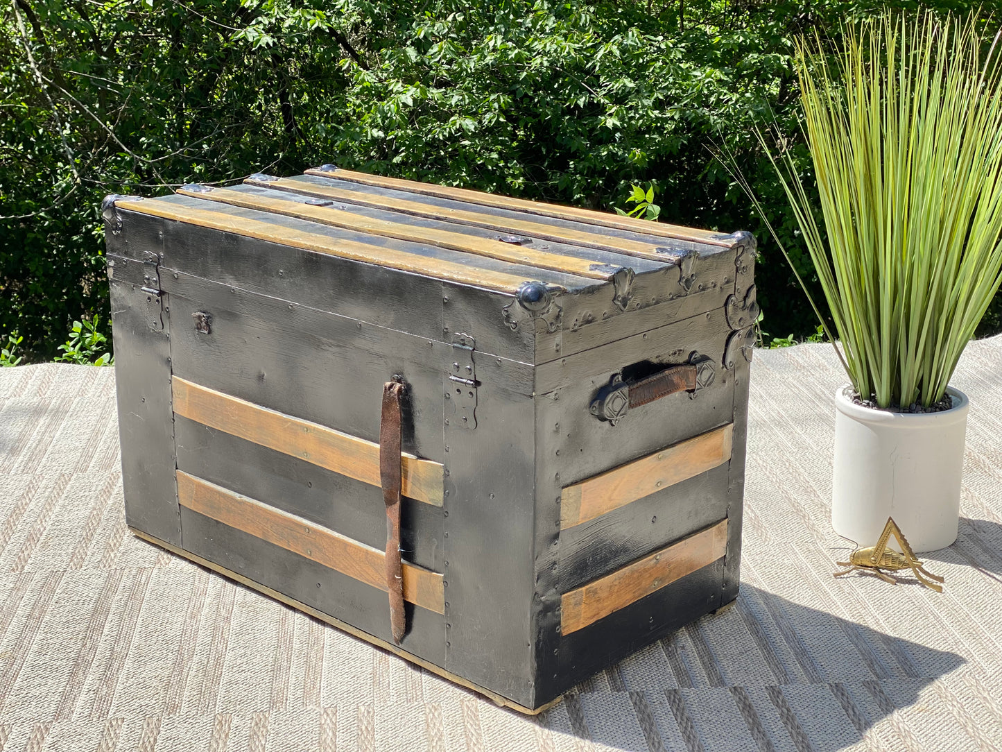 Vintage Wooden & Metal Trunk