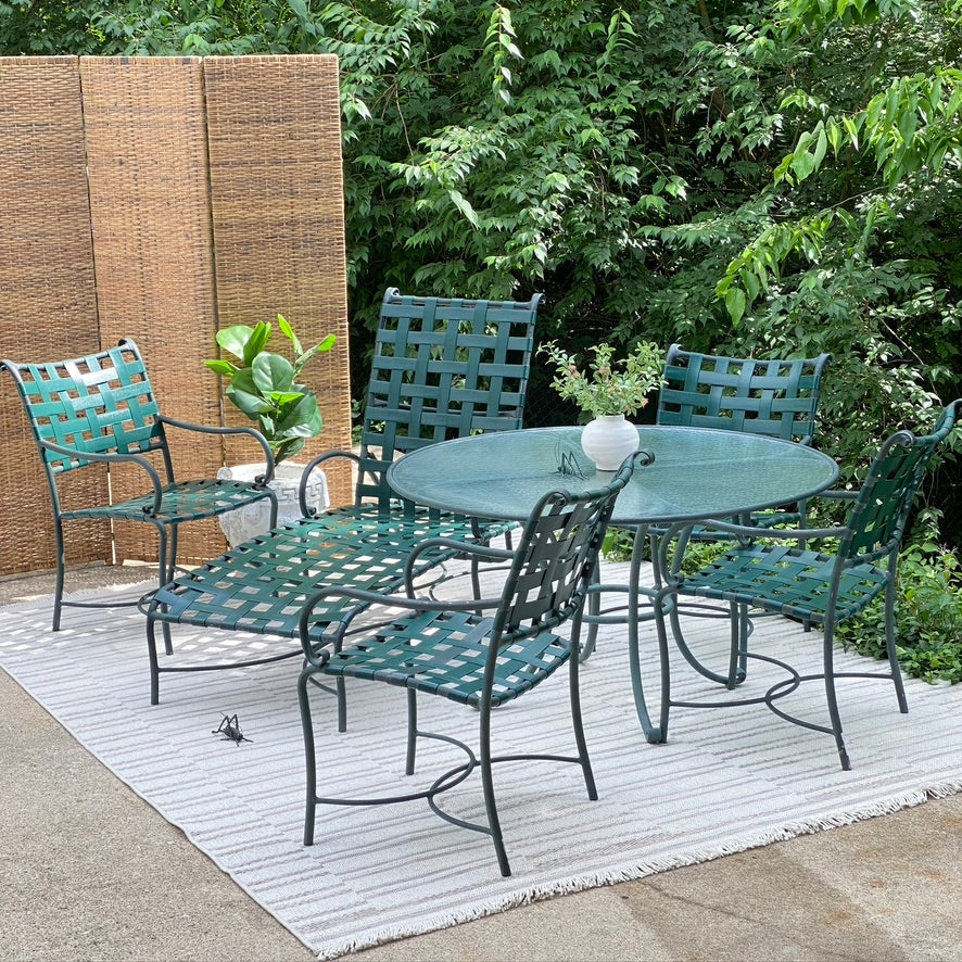 Vintage Green Outdoor Patio Brown Jordan Piece Set