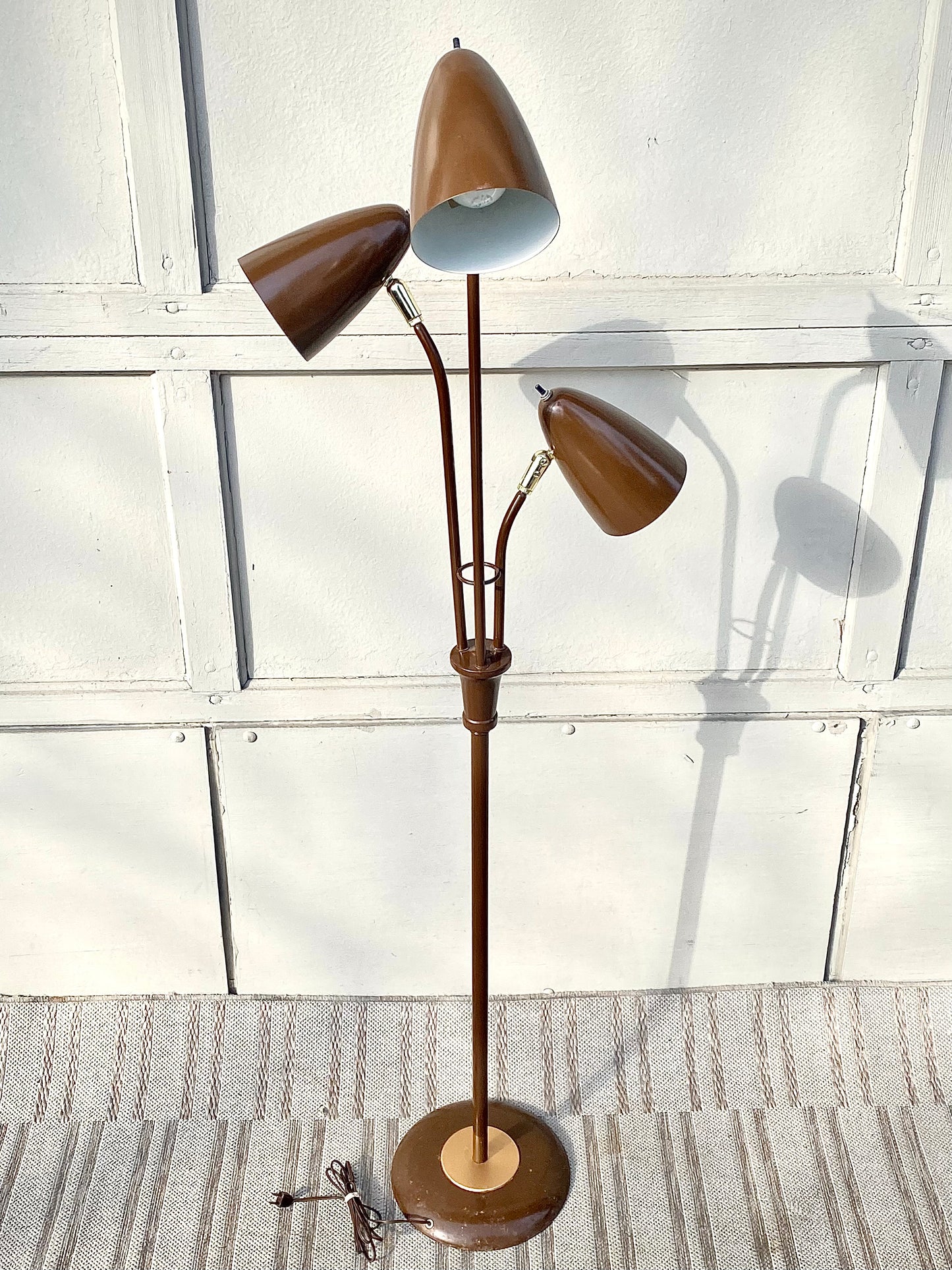 Vintage MCM 3 Bullet Spotlight Floor Lamp