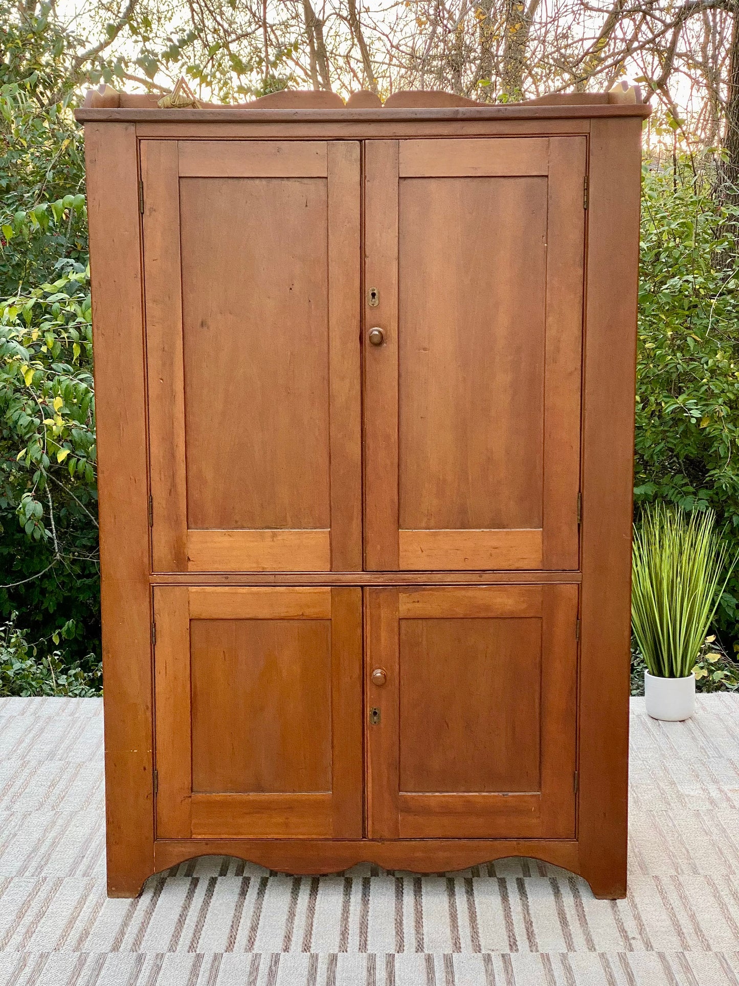 Beautiful Vintage Solid Cherry Farmhouse Cabinet