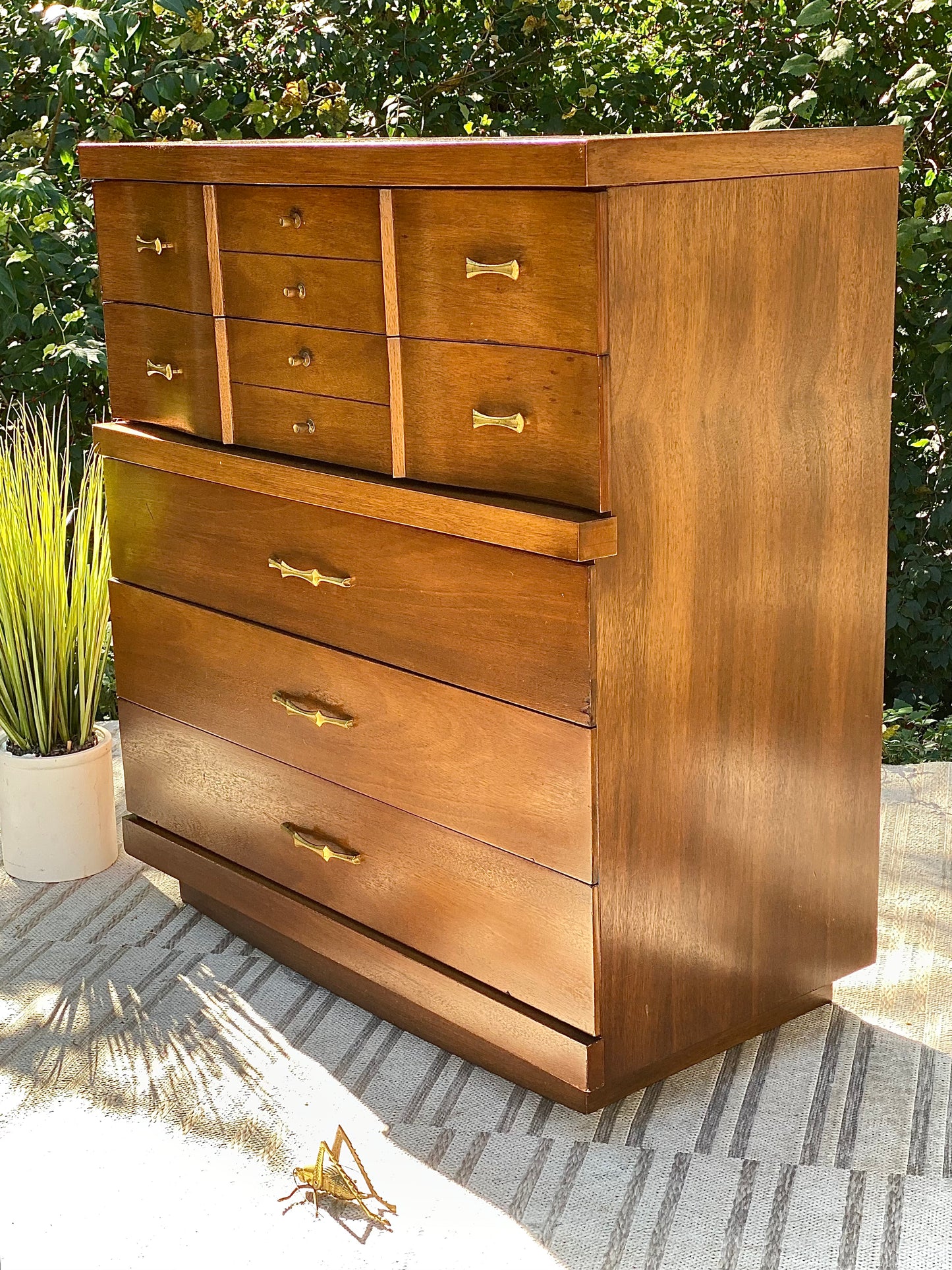Vintage MCM 5 Drawer Highboy Dresser