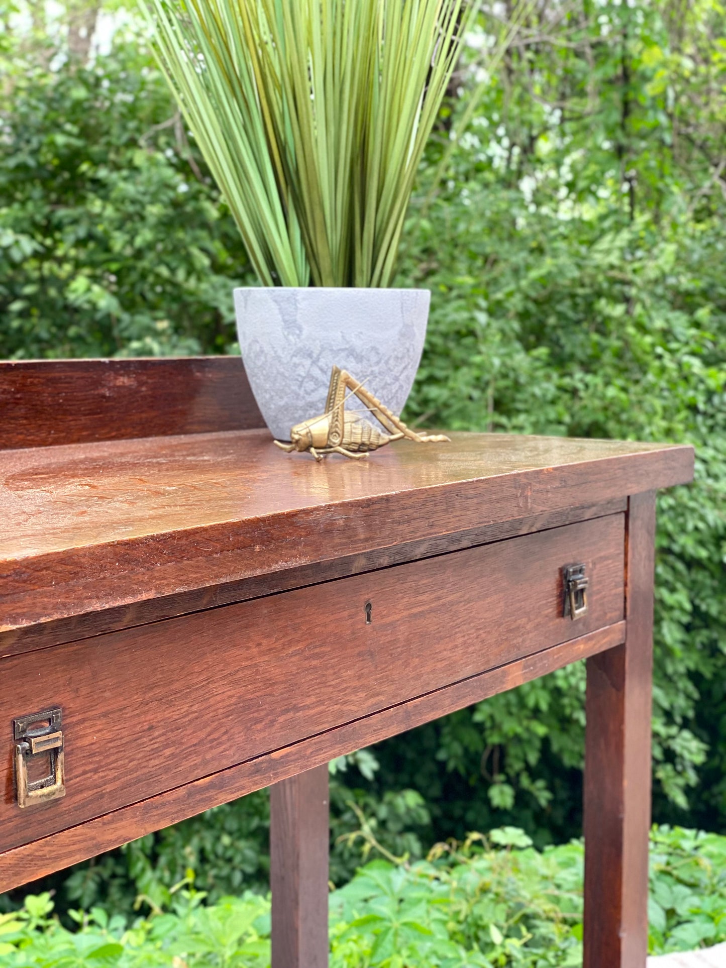 Vintage Arts & Crafts Oak Hallway Table