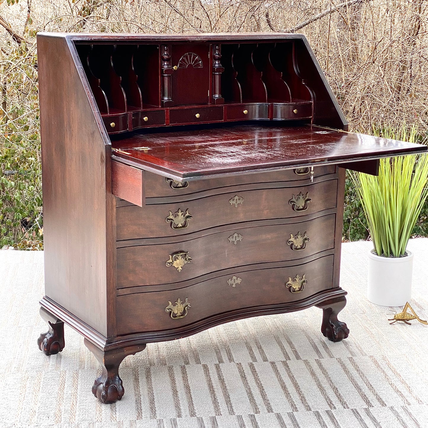 Vintage Mahogany Ball & Claw Footed Desk