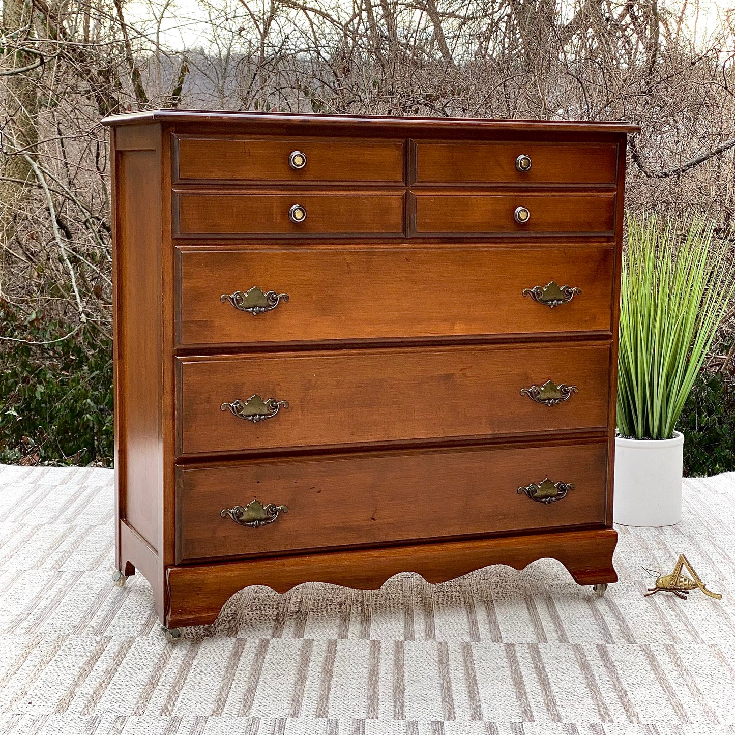 Vintage Edison Wooden 4 Drawer Dresser