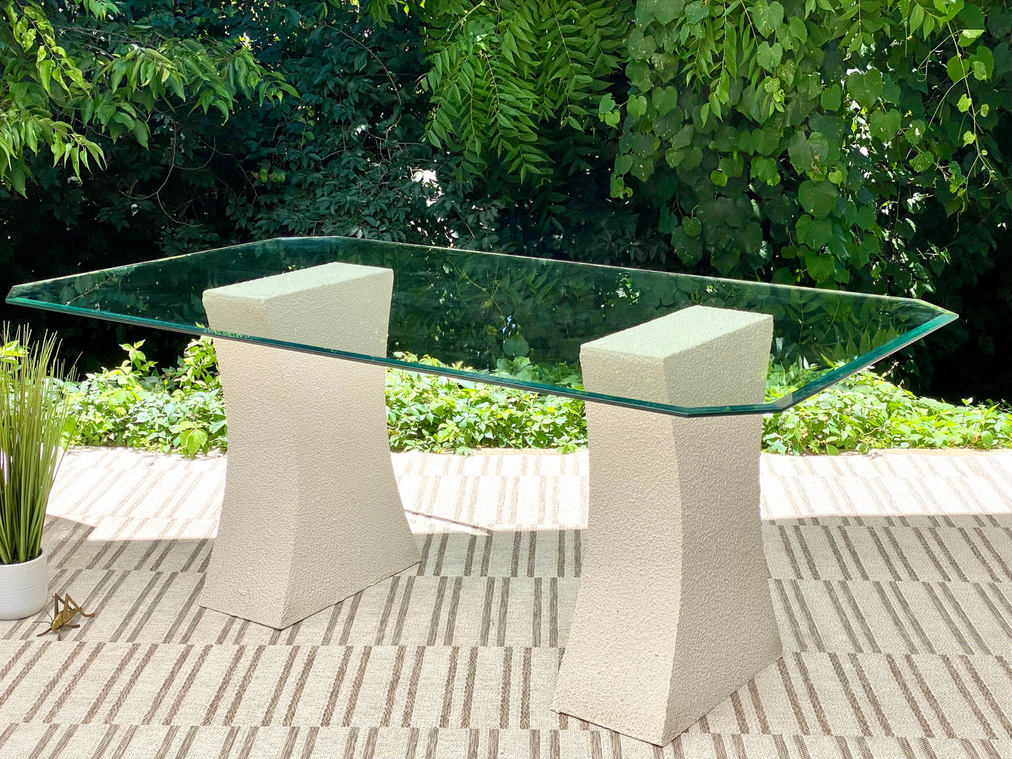 Retro Glass Pedestal Table