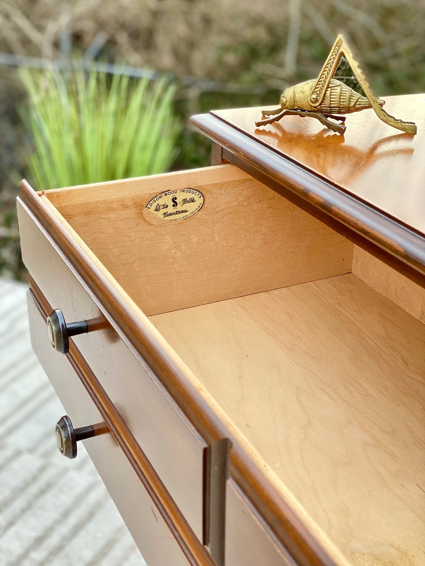 Vintage Edison Wooden 4 Drawer Dresser