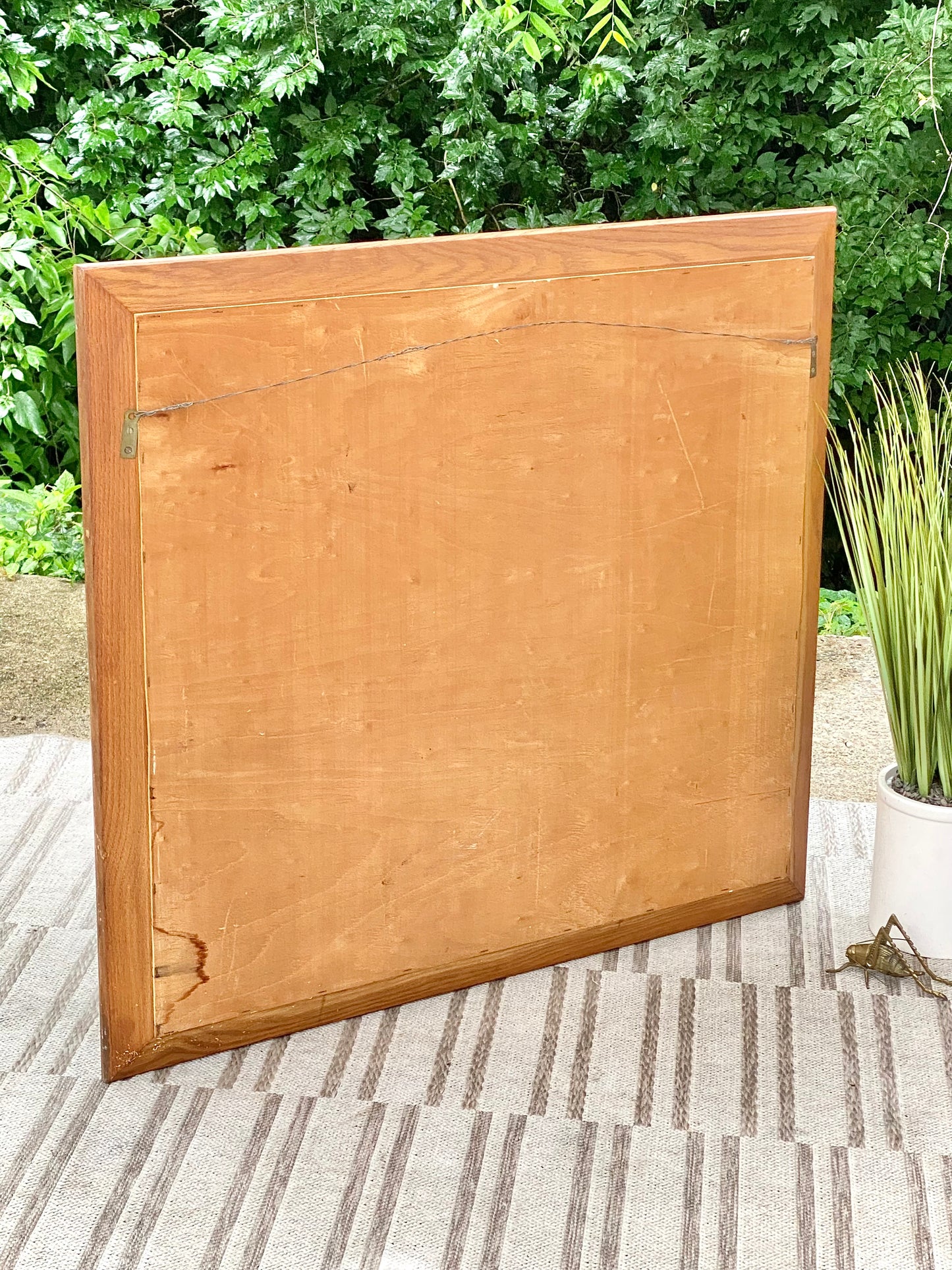 Large Wooden Rectangle Framed Mirror
