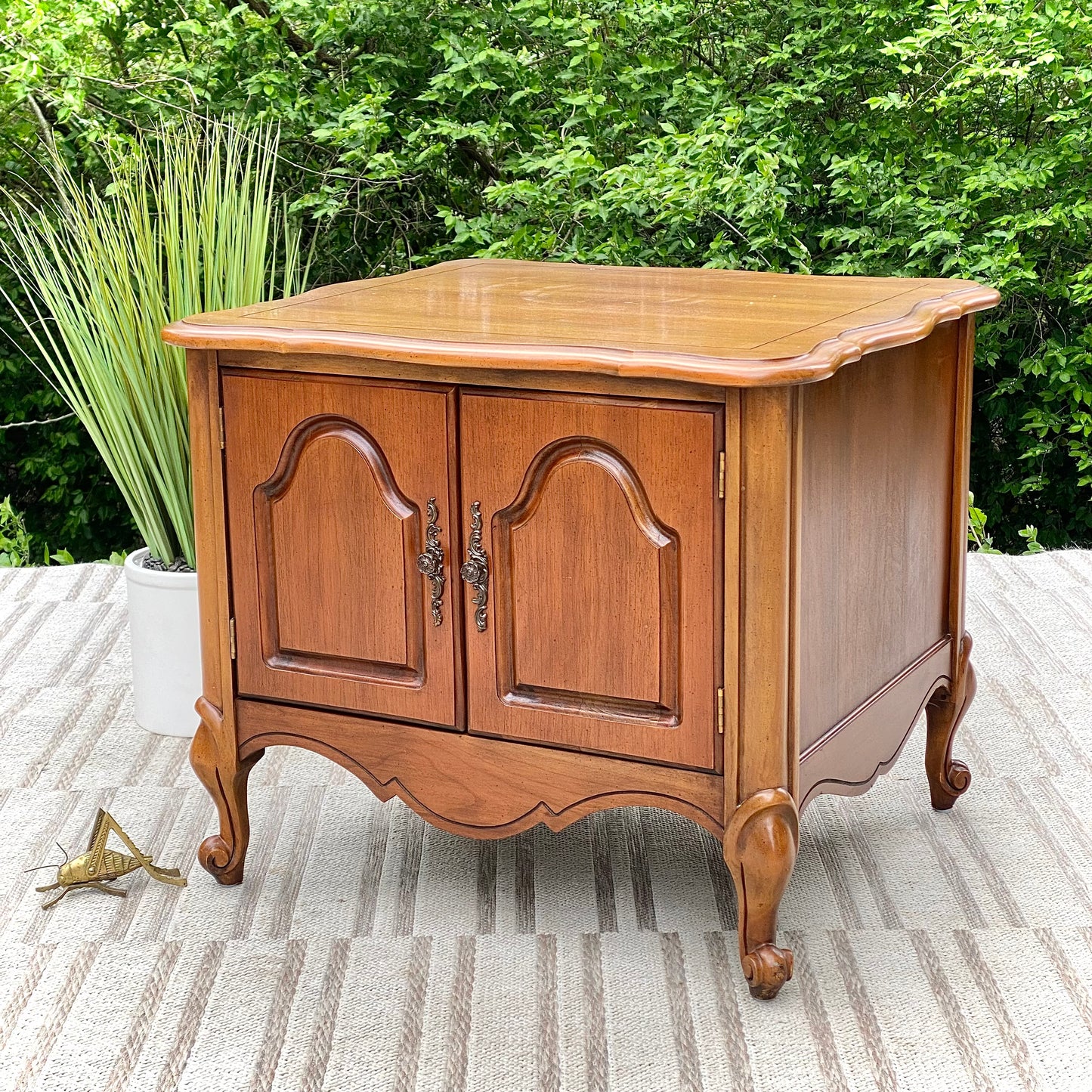 Vintage Wooden Side Table Cabinet