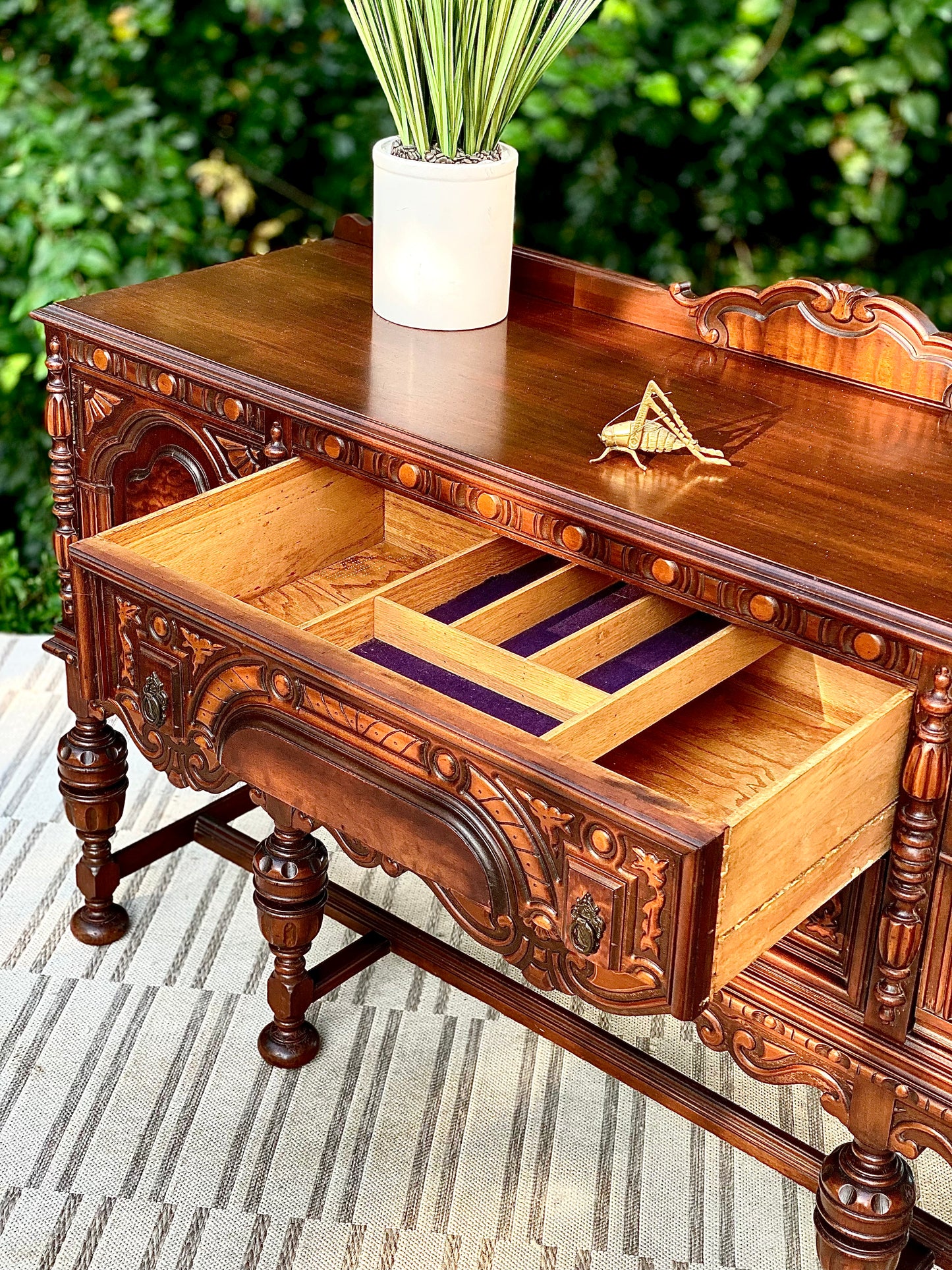 Vintage Wooden Buffet Credenza