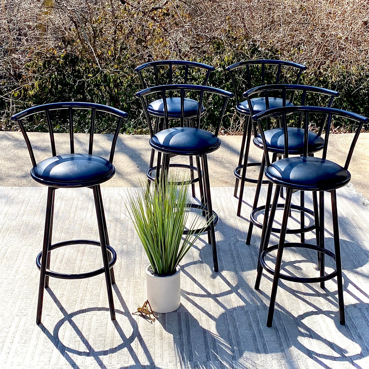 Set of 6 Modern Swivel Bar Stools