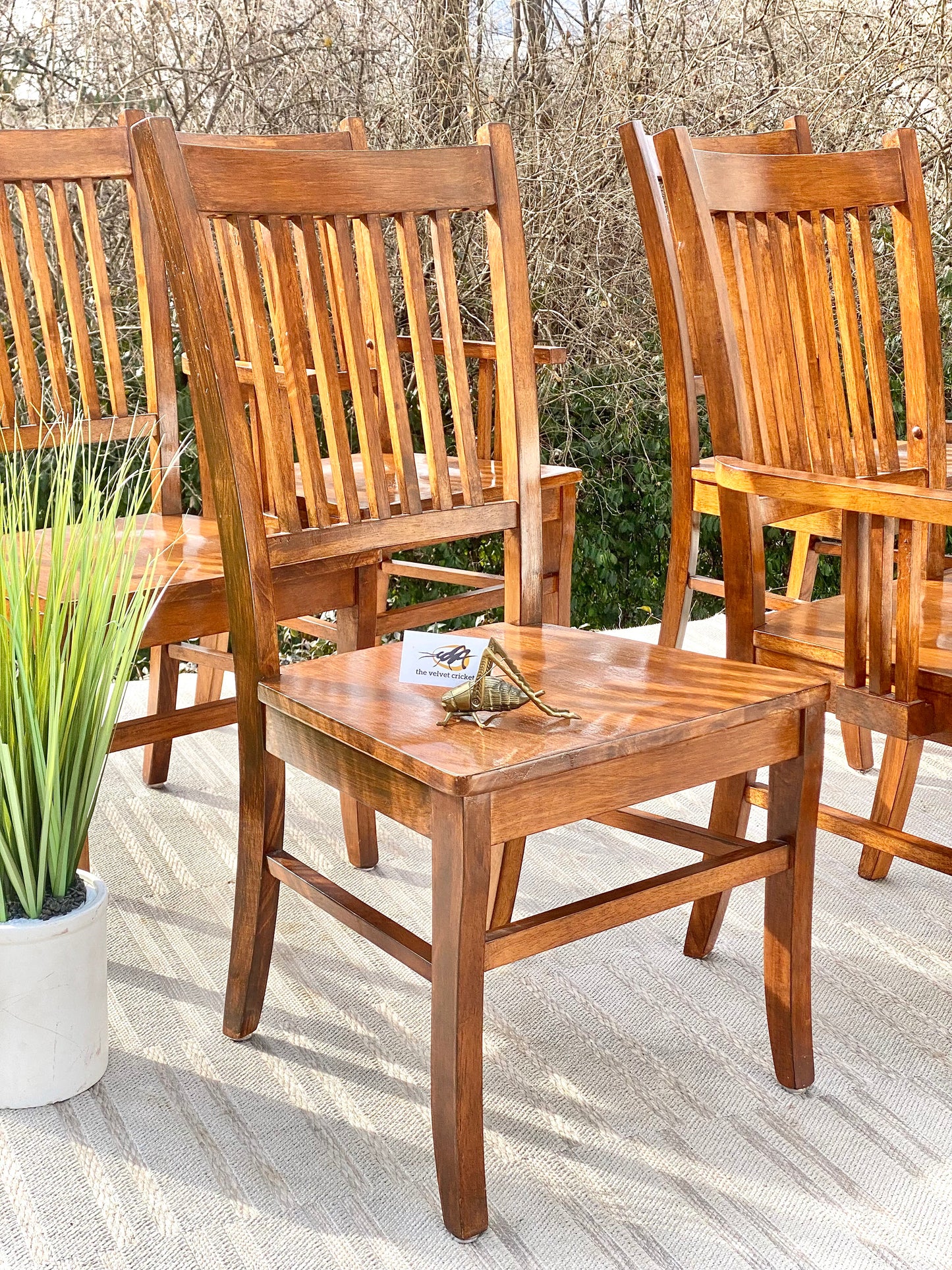 Set of 6 Wooden Arts & Crafts Style Chairs