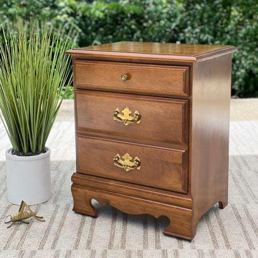 Vintage Wooden 2 Drawer Side Table