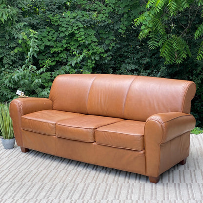 Nice Light Brown Tan Leather Sofa Couch