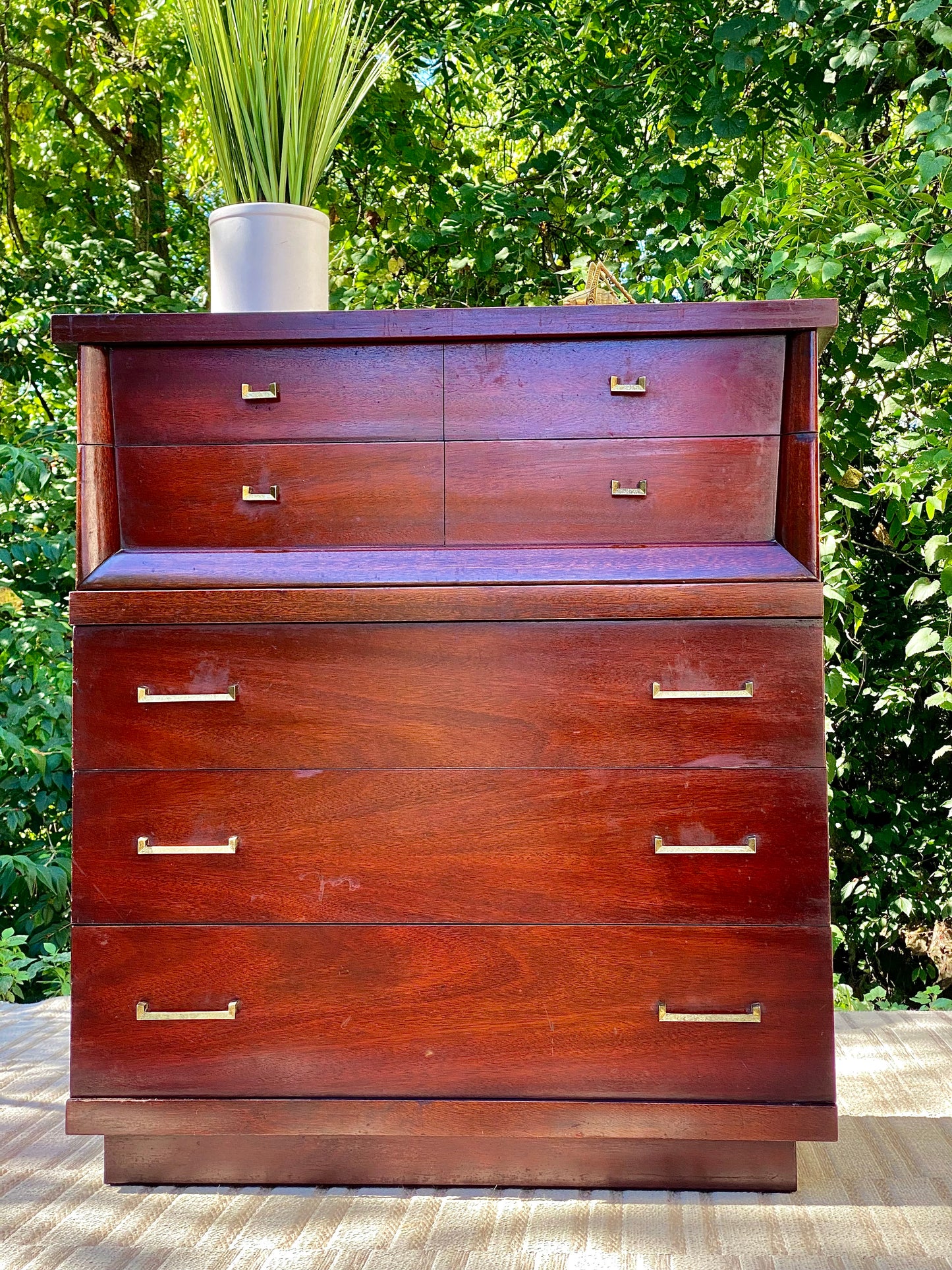 Vintage MCM 5 Drawer Wooden Dresser