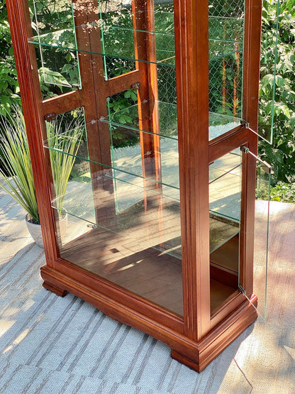 Nice Wooden Lighted Display Case Curio Cabinet