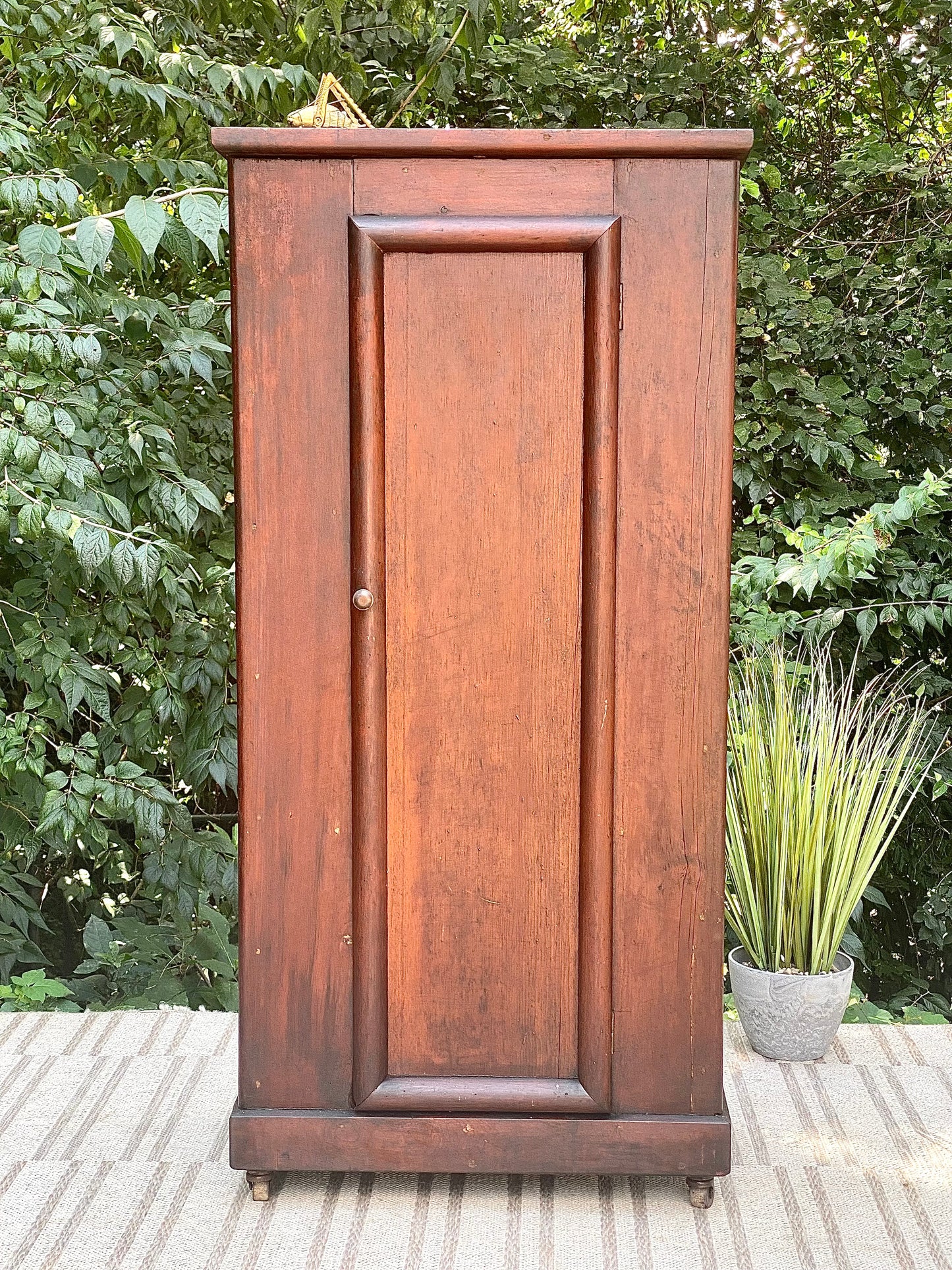 Rare Original Primitive Wooden Pine Cabinet