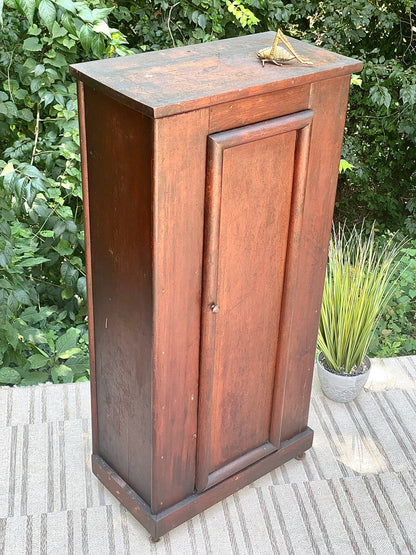 Rare Original Primitive Wooden Pine Cabinet