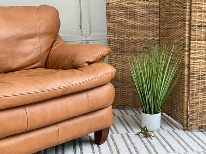 Plush Tan Leather Armchair