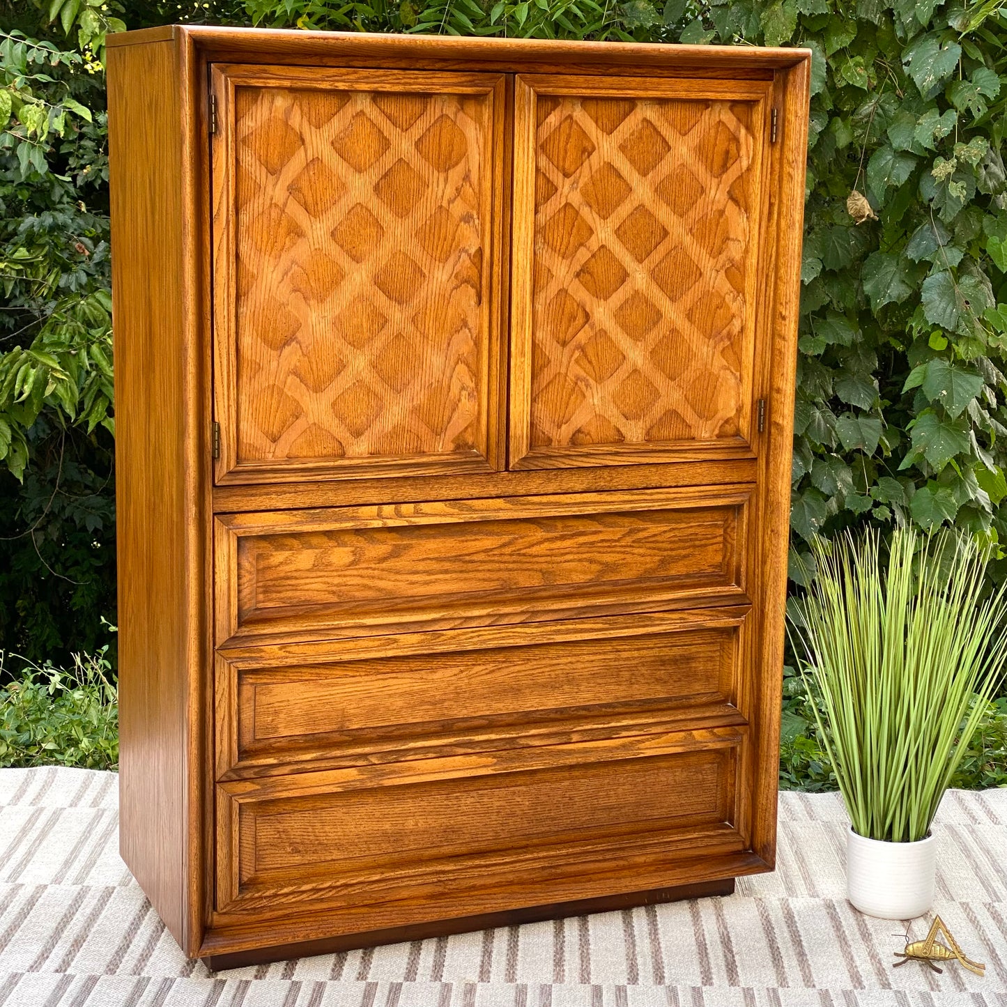 Retro MCM Tall Armoire Storage Dresser