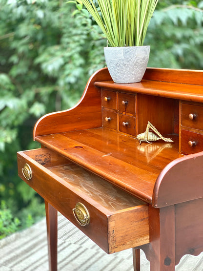 Vintage Pine Shop Secretary Desk