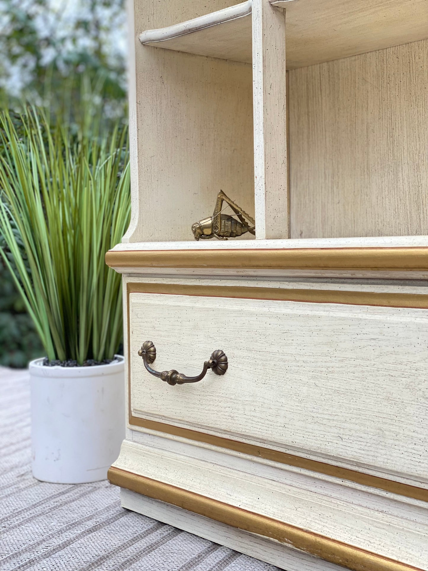 Tall Vintage French Provincial Globe Furniture Bookcase