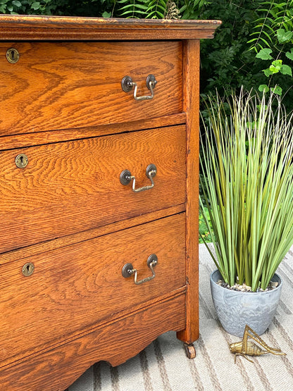 Vintage Oak 3 Drawer Dresser