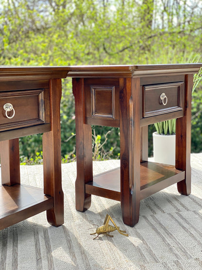 Pair of Contemporary Wooden Side Tables