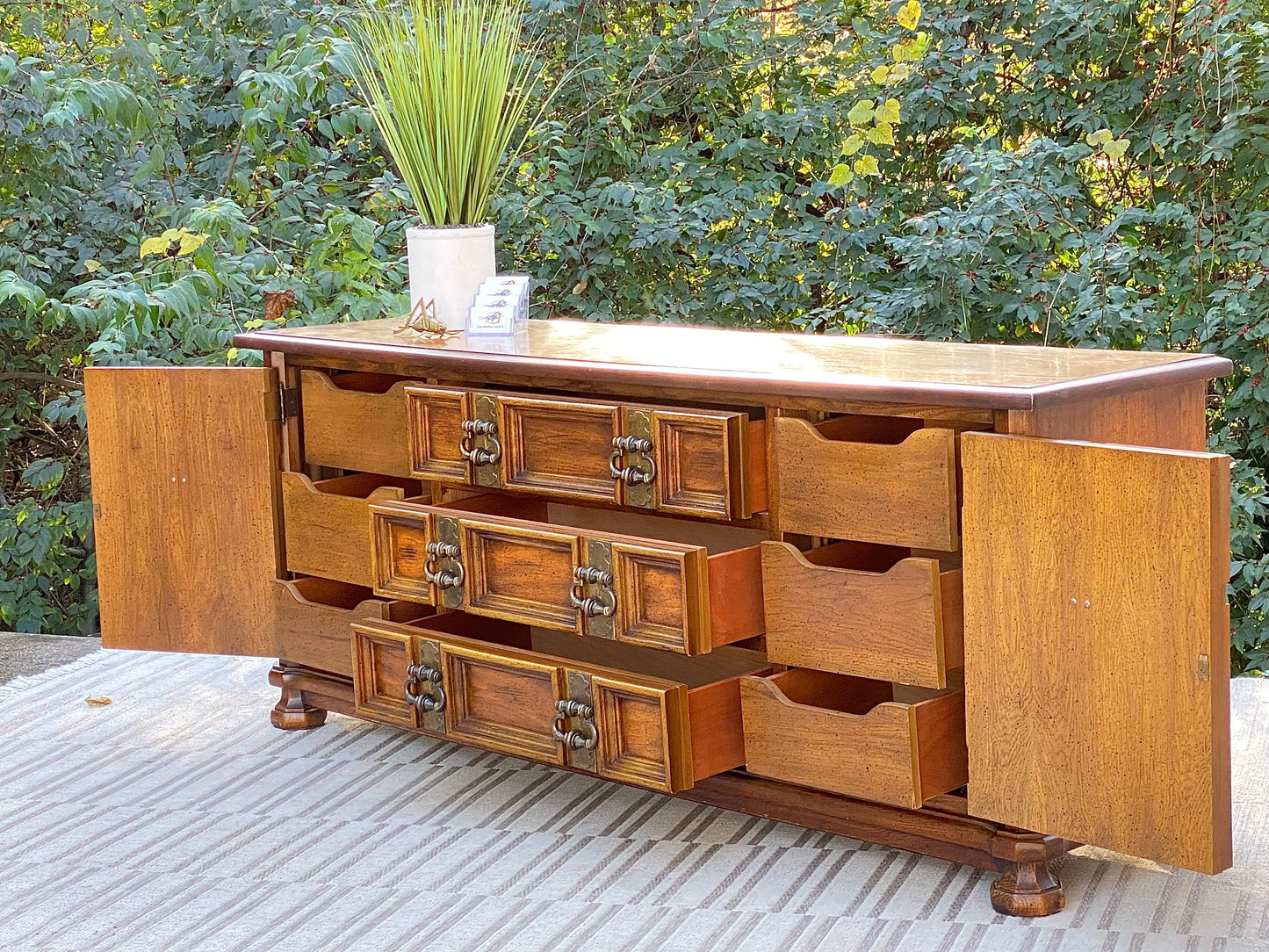 Vintage Stanley 9 Drawer Lowboy Dresser