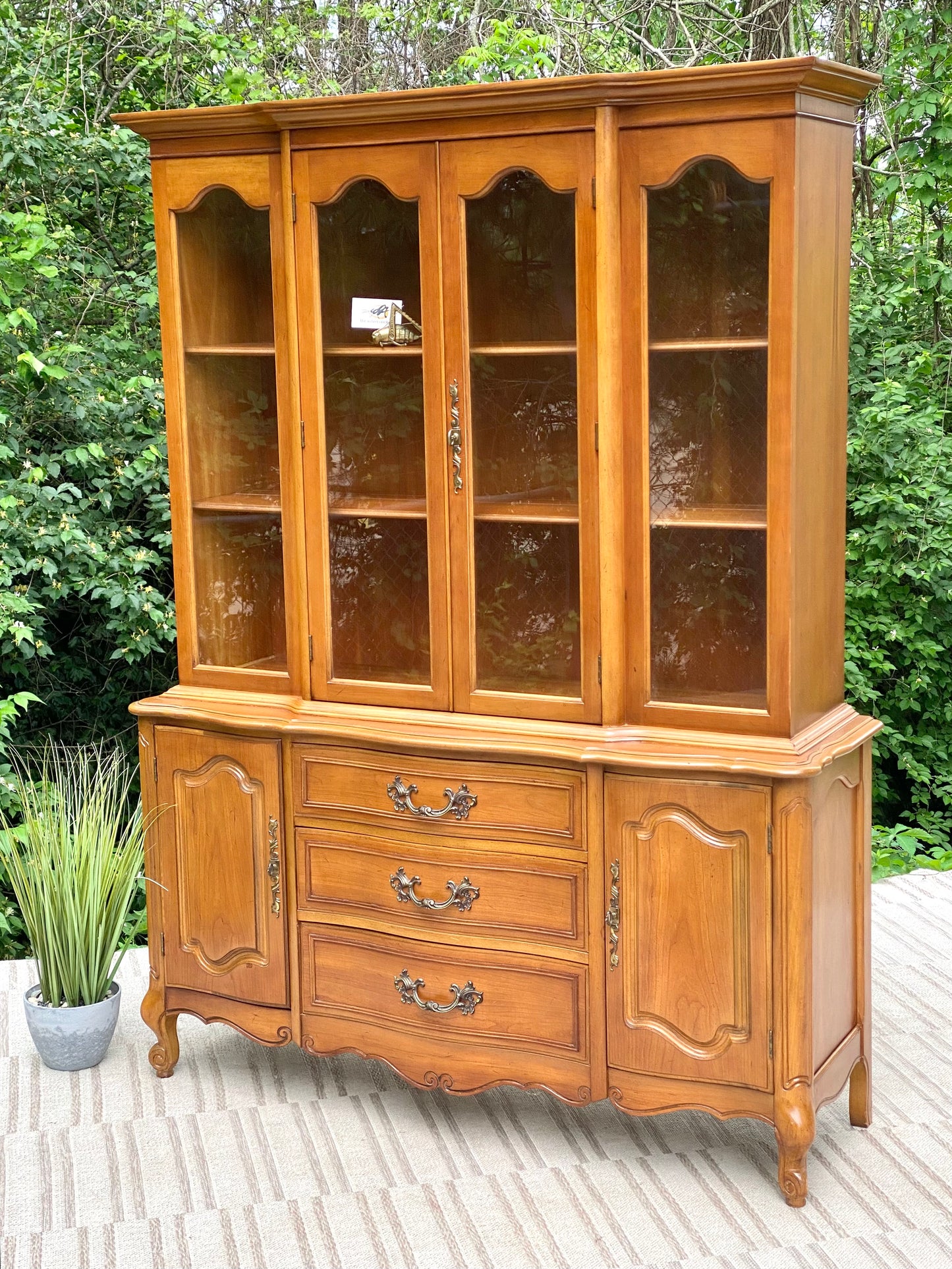 Vintage French Provincial Wooden Display Hutch