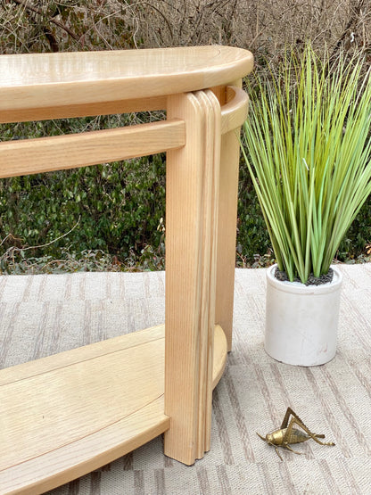 Nice Wooden Half Circle Hallway Sofa Table