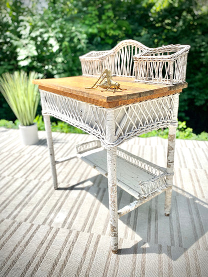 Vintage Haywood Wakefield Wicker Desk Secretary