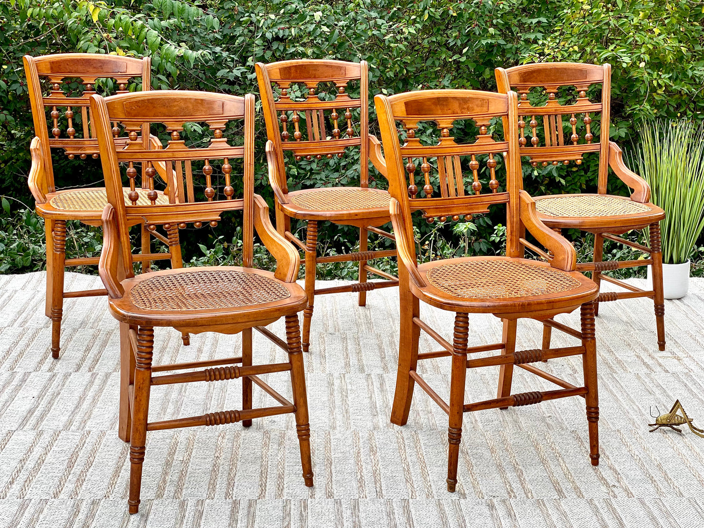 Vintage Eastlake Birds Eye Maple Chairs